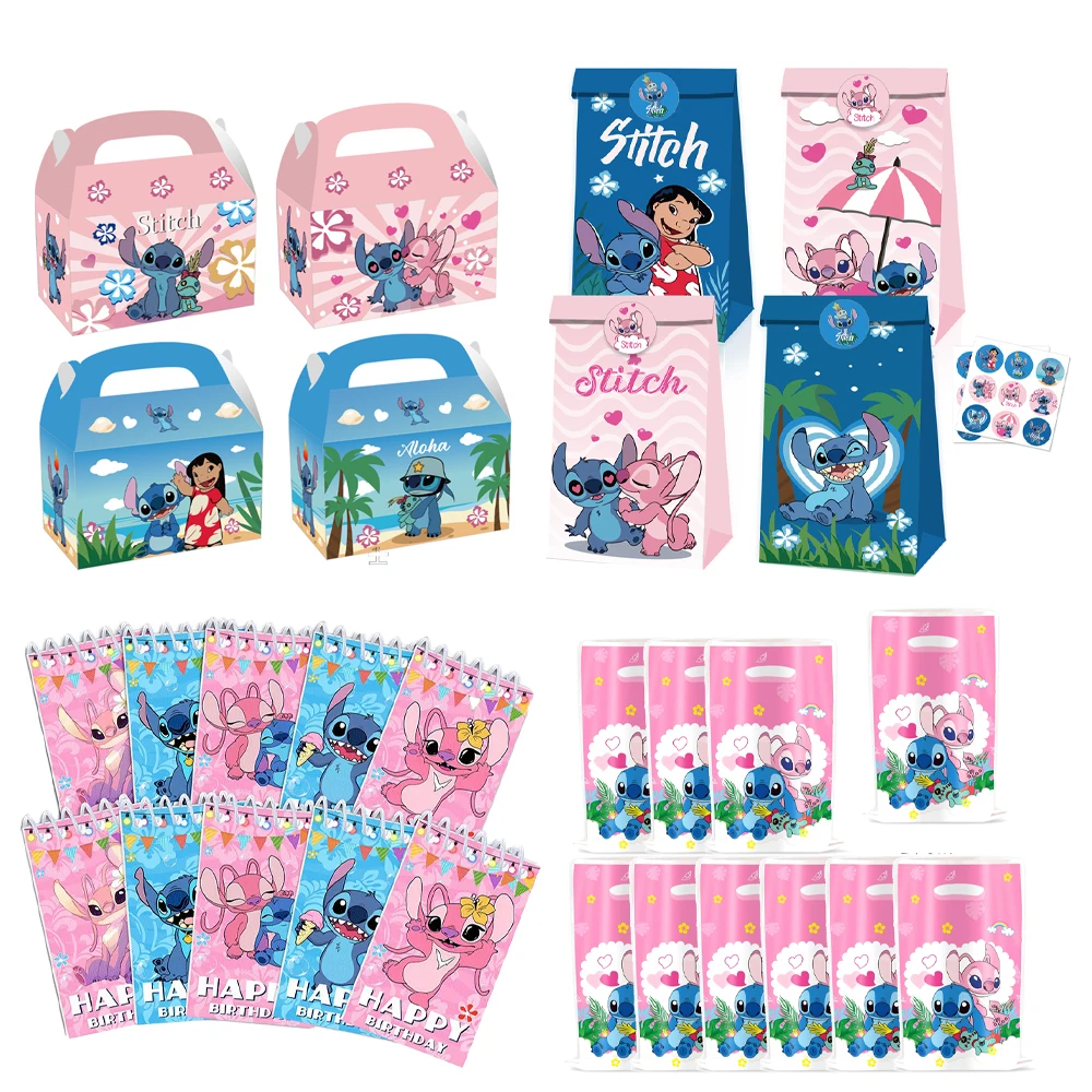 Disney Lilo y Stitch decoraciones de cumpleaños bolsas de papel para dulces para invitados bolsa de regalo bolsas de embalaje de plástico mochila Baby Shower