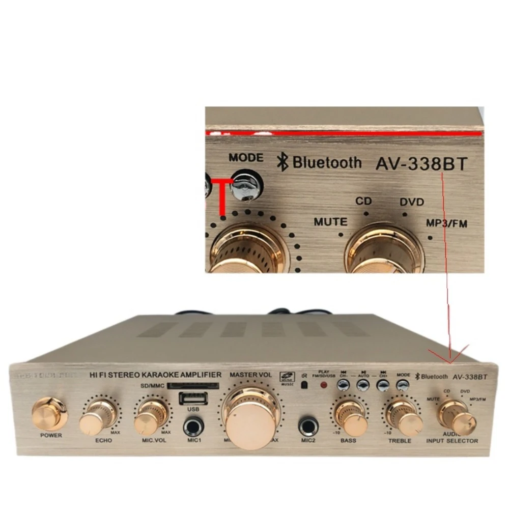 Household Power Amplifier 5-channel Power Amplifier 220V Karaoke Digital High-power Bluetooth Power Amplifier with Plug-in Card