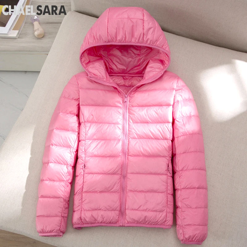 Ultra Light White Duck Down Jacket for Women, Warm Coat for Lady, Female Hooded Parka, Plus Size, 7XL, Autumn and Winter 2024
