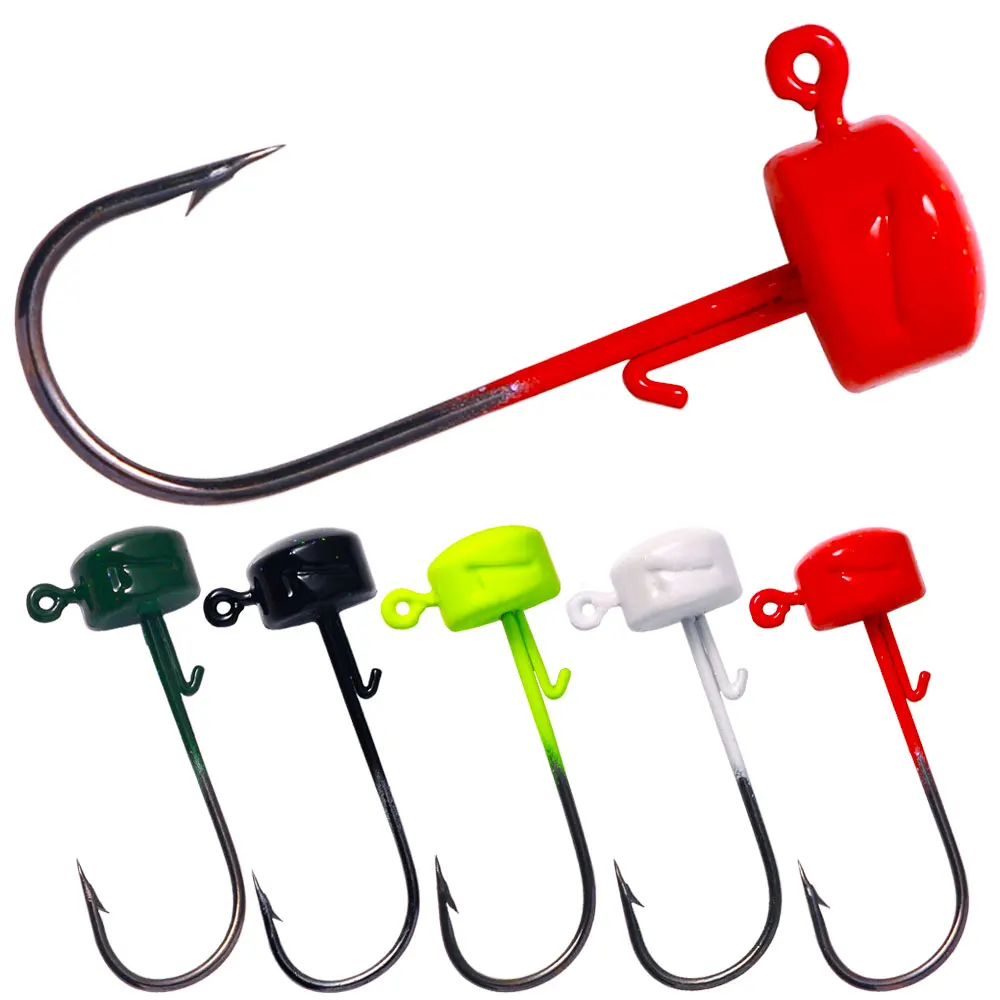 5pcs/lot Mushroom Jig Head Fishing Hook Weedless Fishing Ned Rig Bass Fishing Tackle 2.6g 3.4g 4.2g 7g