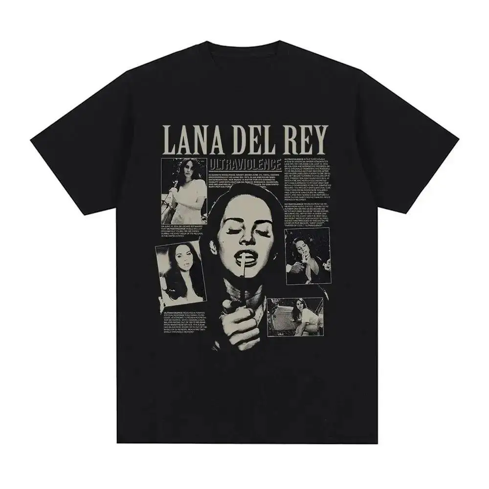 Printed T-shirt Singer Lana Del Rey Printed T-shirt Fashion Hip Hop Street  Party Clothing Harajuku Short Sleeve T-shirt Unisex