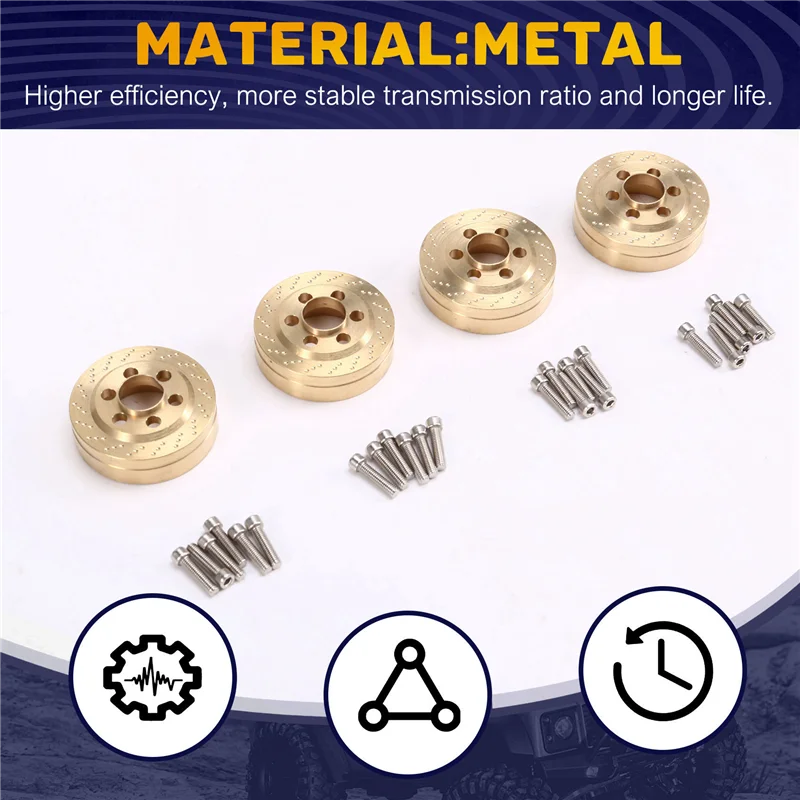 

AC52-4PCS Brass Brake Disc Weights Internal Counterweight For 1.9 2.2 Inch Wheel Rims 1/10 RC Crawler TRX4 Axial SCX10 Capra