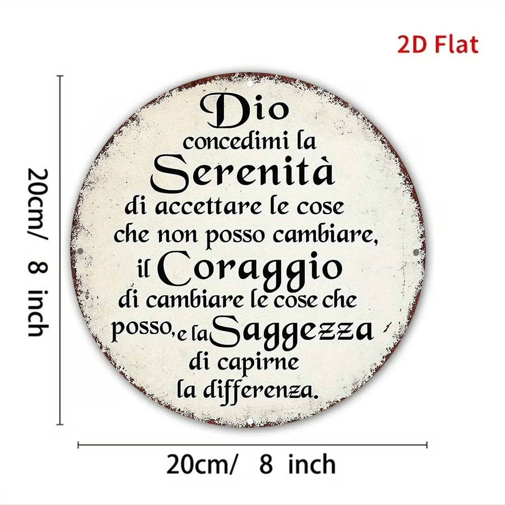 2D Flat, 2D Flat - A 2D Flat Round Sign Measuring 1pc 8*8in/20X20cm, Featuring a Vintage Decorative Plaque Related to The 'Praye