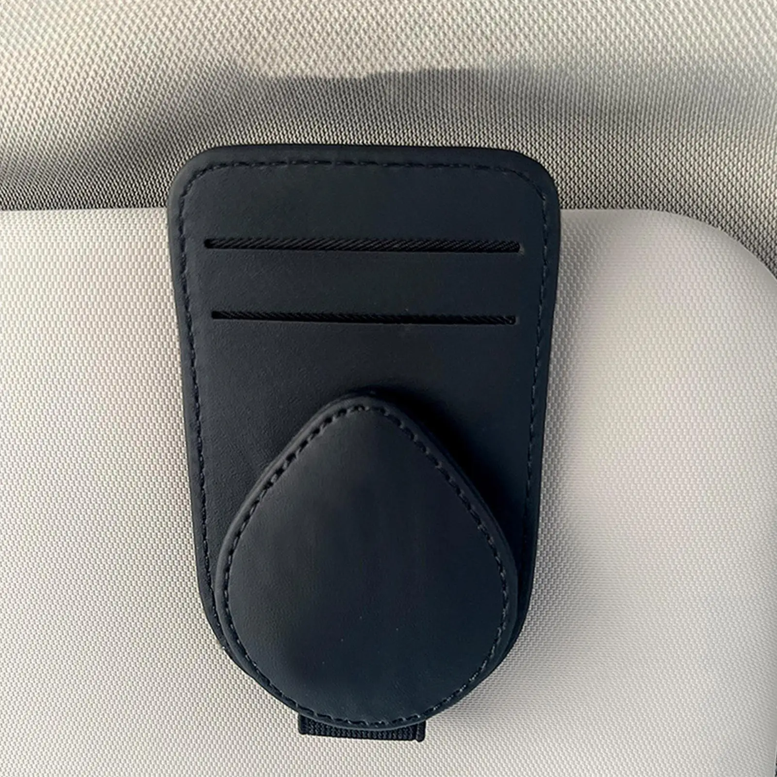 

Автомобильный держатель для солнцезащитных очков, солнцезащитный козырек, зажим для очков, многофункциональная кожаная вешалка для очков, портативный зажим для билетов и карт