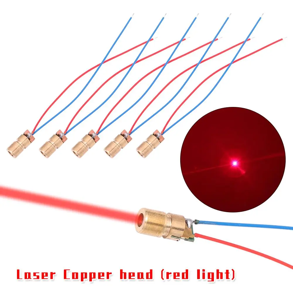 5/10pcs Hot sale Copper Head Red Sight 5 million Watt Dot Diode Module Adjustable Lasers Laser diodes 4.5V 50mW 650nm