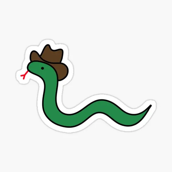 Cowboy Snake  5PCS Stickers for Print Home Car Room Art Background Bumper Funny Window Wall Anime Stickers Cartoon Kid Decor