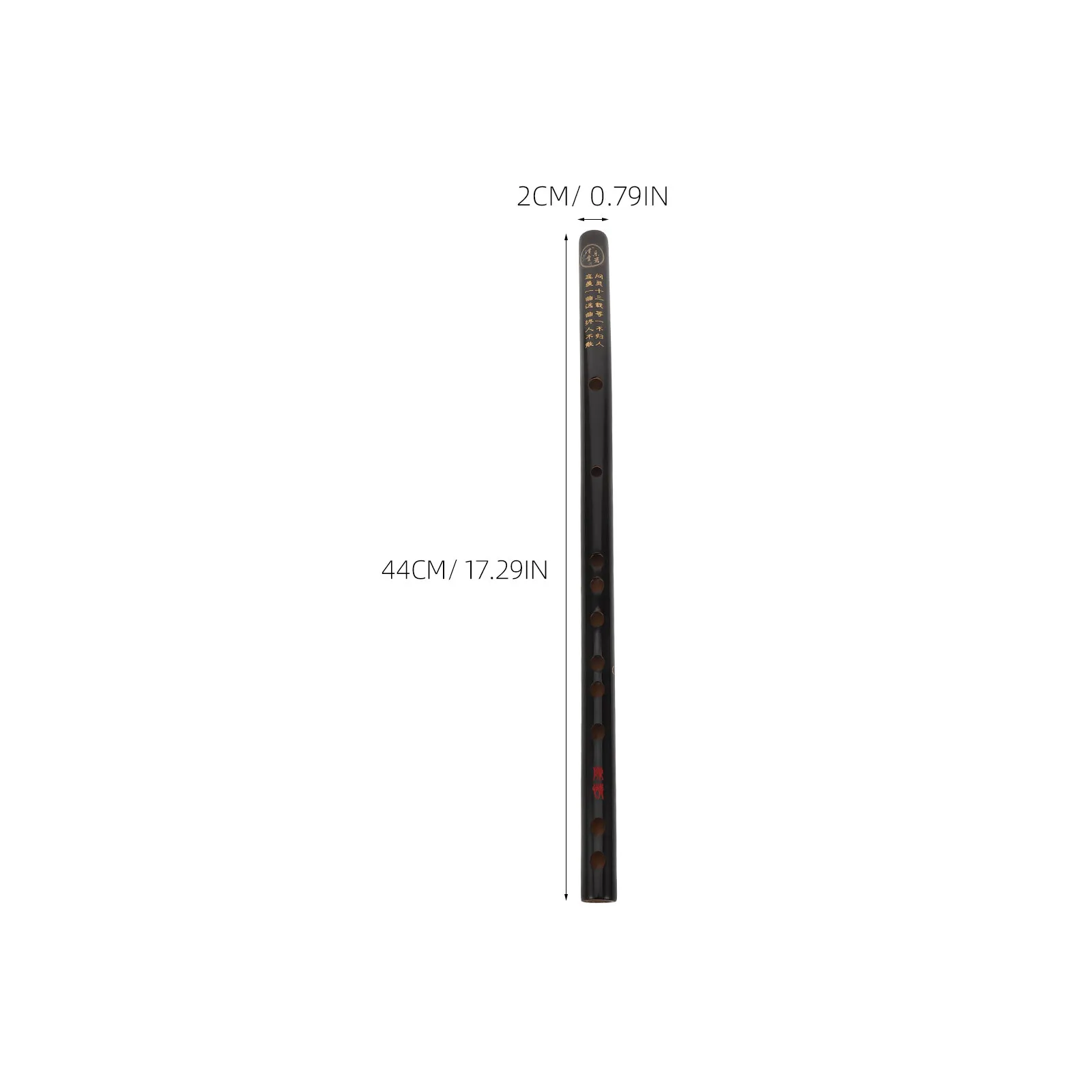 Professional Black Bamboo Flute Chinese Traditional Musical Instrument with Engraved Characters Tassels Lightweight Portable
