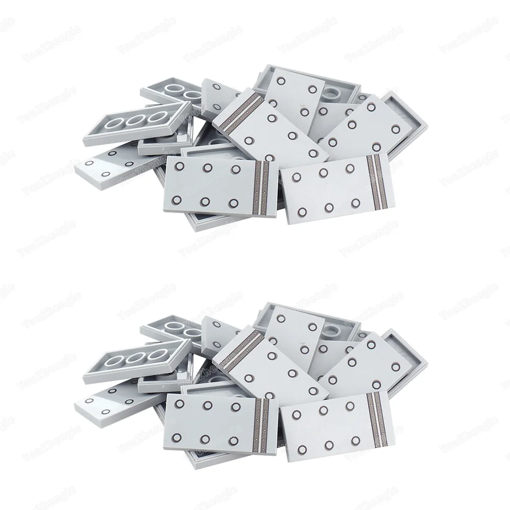 Steel Plate Rivets Double Horizontal Lines Pattern 87079 Printed Building Block Tiles Parts MOC figures Tank Model Gift Boy Toys