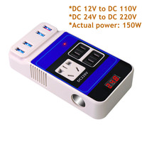 DC 12V 24V To DC110V 220V 150W Car Power Inverter Converter Trip 4 USB DC AC Voltage Modified Convert Adapter Car Electronics