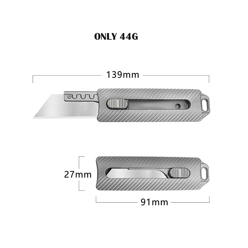 Titanium Alloy Utility Knife SK5 Blade EDC Outdoor Survival Tool Sharp Cutter Push-pull Knife Replaceable Blade Express Box Knif