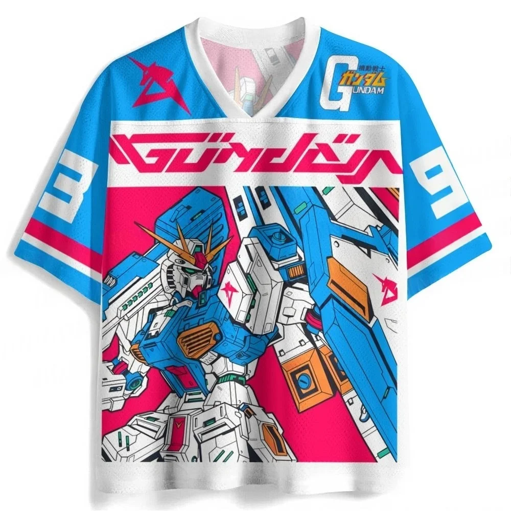 Children's, Men's, and Women's American Vintage Mecha Style 3D Printing, with Niche Hip-hop Short Sleeved Jerseys for Fans
