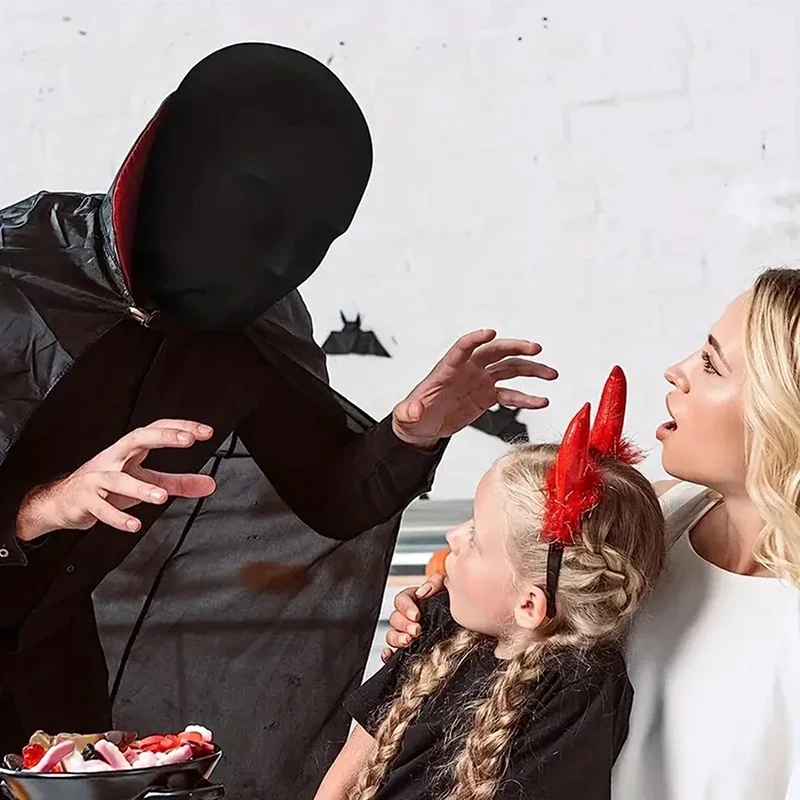 1 szt. Nowa Pełna Maska Czarno-Biała Kaptur Rekwizyt Cosplay Kostiumy Halloween Dorosły Dzieci Karnawał Przebranie Akcesoria Duch