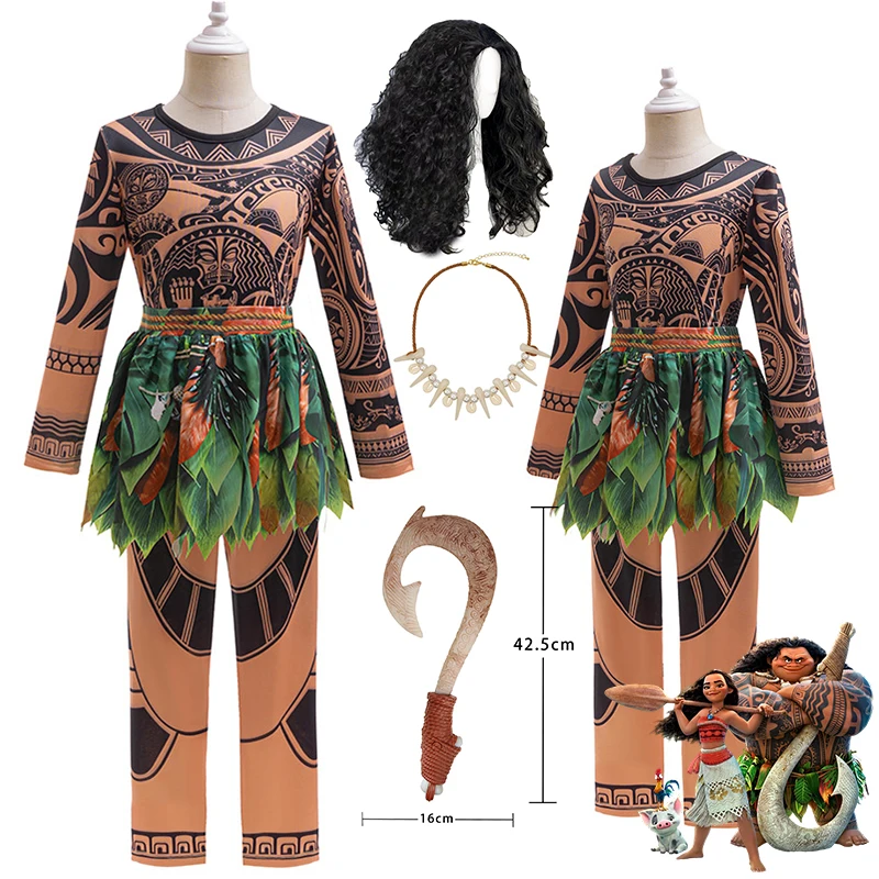 Costume de pantalon imprimé tatouage Maui Demi God pour enfants garçons, pour spectacle scolaire, fête d'anniversaire, Halloween, carnaval, déguisement cosplay