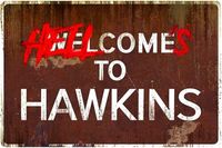 Flinelife Welcome to hawkins,Hell comes to hawkins sign,12 x 8, Stranger wall...