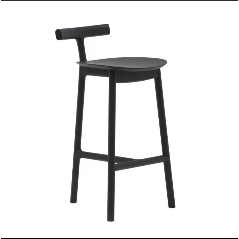 Nordic solid wood bar chair, simple and fashionable casual bar KTV high stool view 5