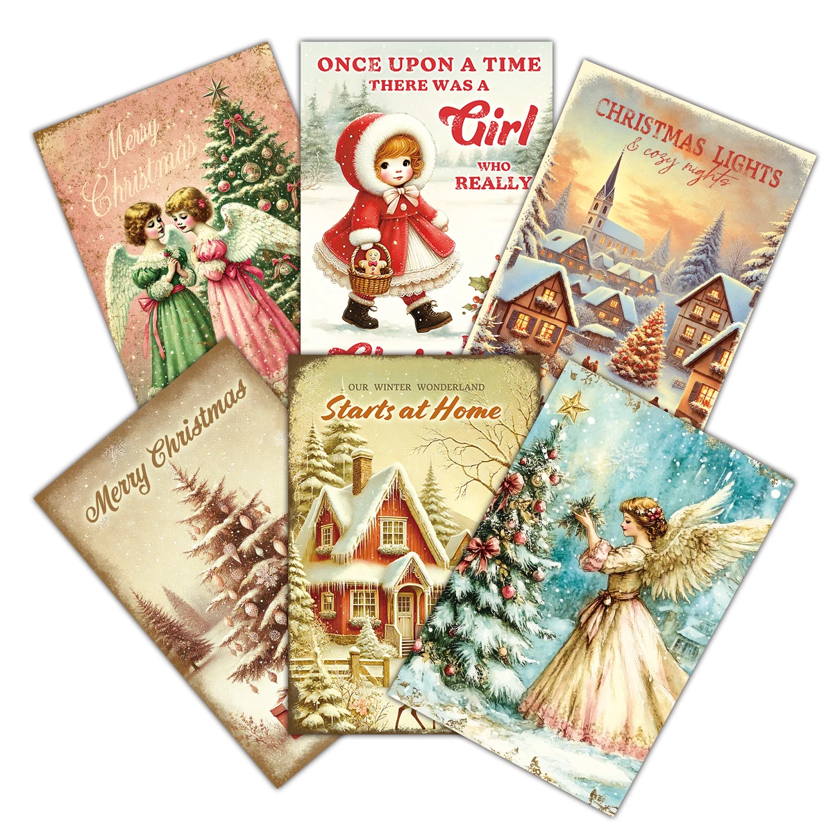 12 Stück Vintage-Weihnachtsgrußkarten, exquisite Illustrationen des Weihnachtsmanns, Weihnachtswünsche für Familie, Freunde, Home-Party-Karte – Detail 6