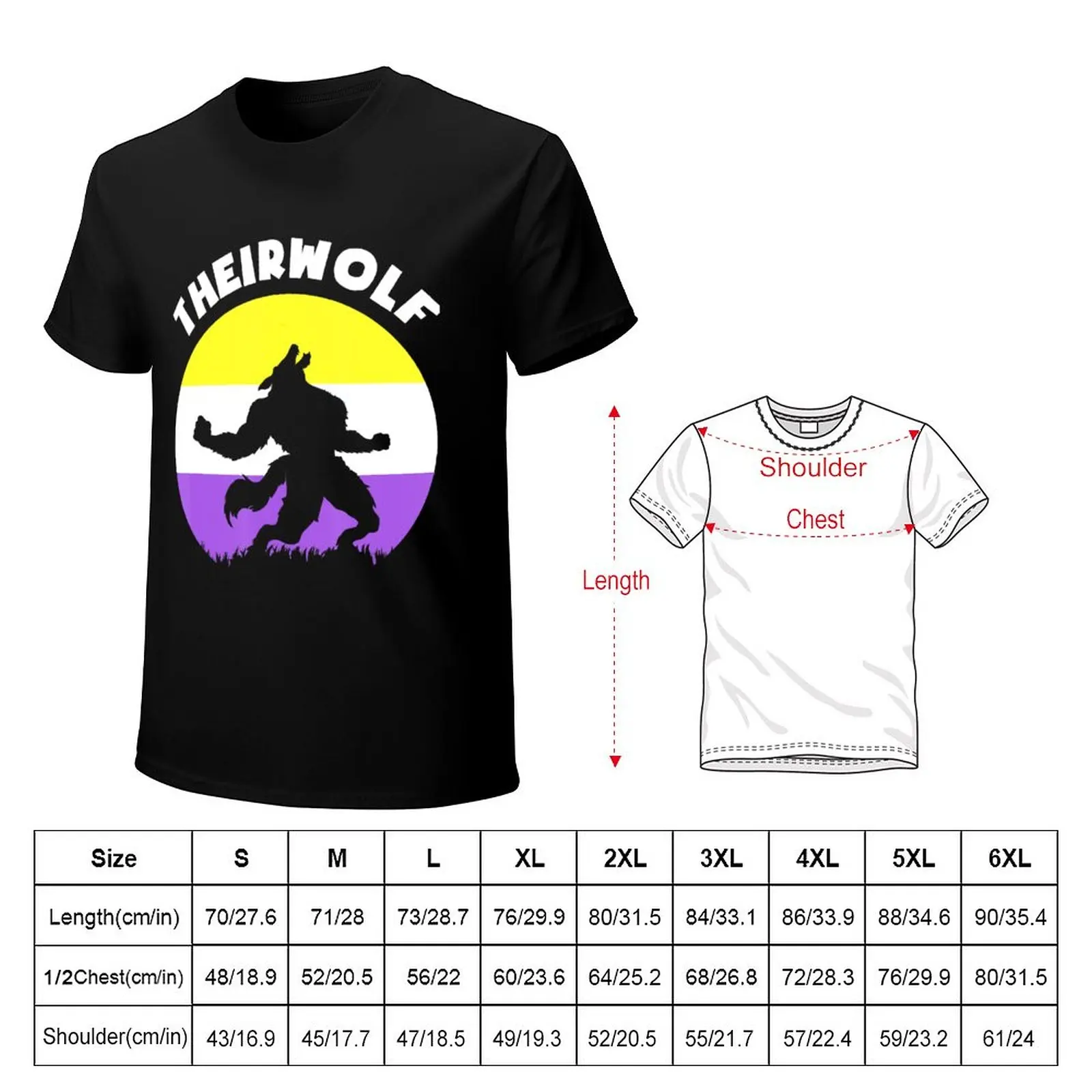 Theirwolf LGBT Gay Pride Non Binary T-Shirt boys whites oversizeds graphics tshirts for men