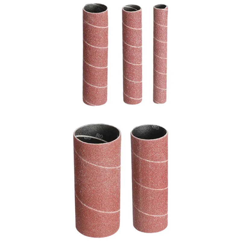 5 buah ampelas lengan Drum pengamplasan Drum 80/150/240 Grit amplas Roll 115mm 13/19/26/38/51mm untuk alat putaran Gerinda