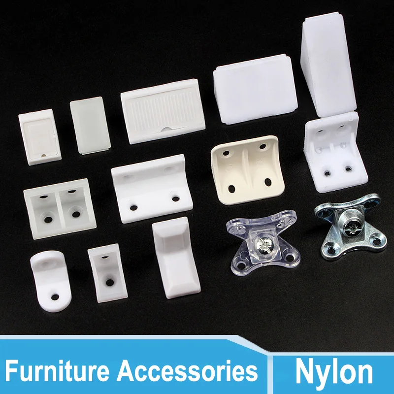 

10Pcs White Plastic Mini Corner Cabinet Connector Brace Bracket Support Accessories