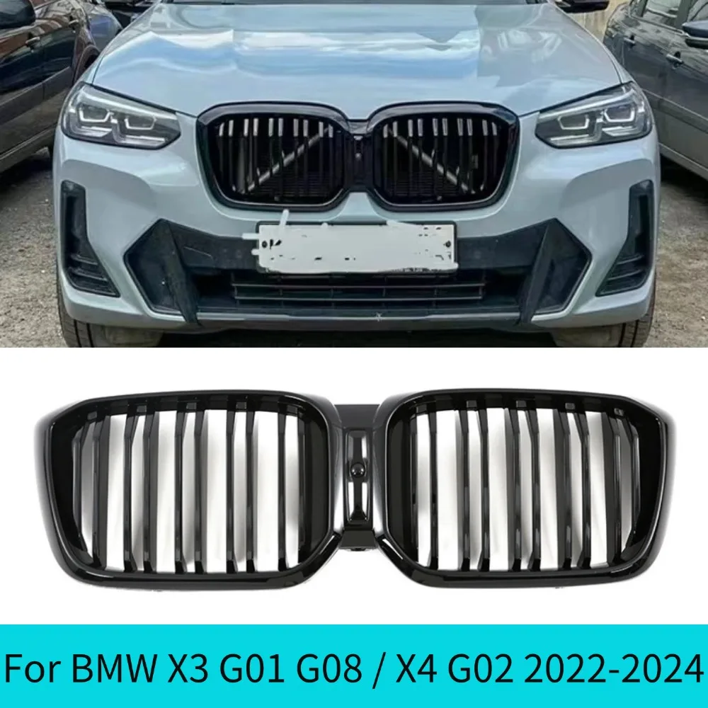For BMW X3 G01 G08 & X4 G02 2022-2024 SDrive20i XDrive20i M40i Front Grille Bumper Grill Grid Middle Mesh Tuning Accessory