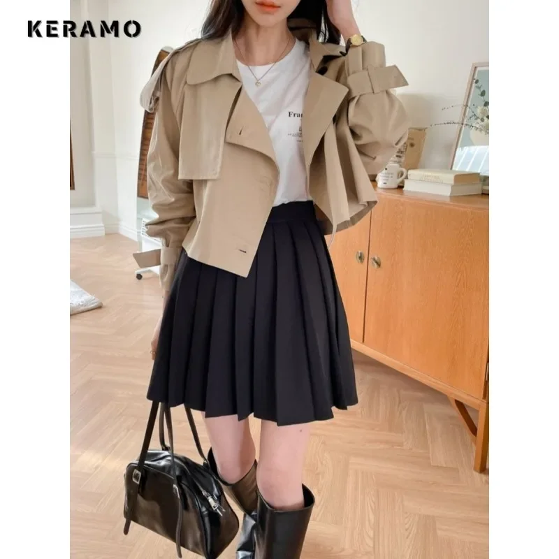 2024 Autumn Winter Casual Style Single Breasted Trench Women Fashion Outerwear Solid Color Slim Warm Notched Colalr Windbreaker