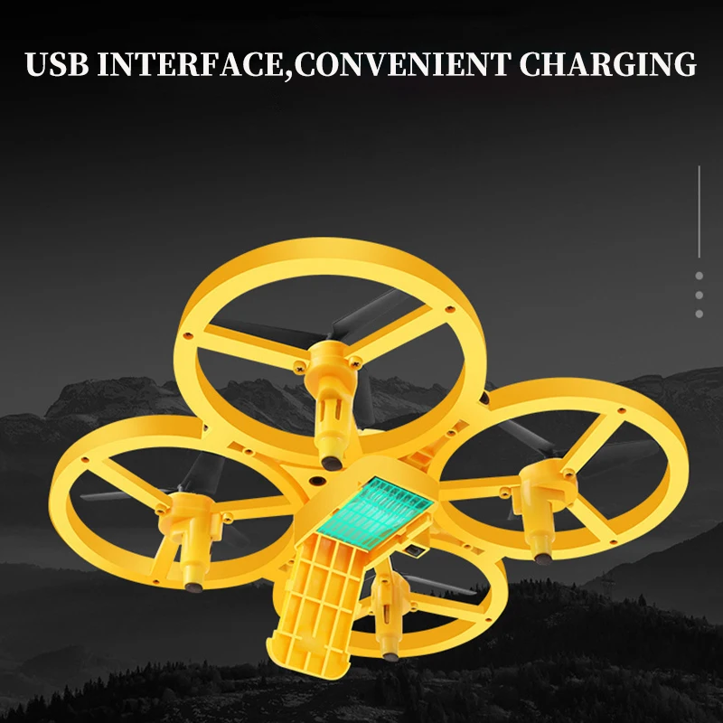 UFO RC Mini Quadcopter Drone Hand Controlled Drone Gesture Flying LED Lights Altitude Hold Watch Control Children Toys Gifts