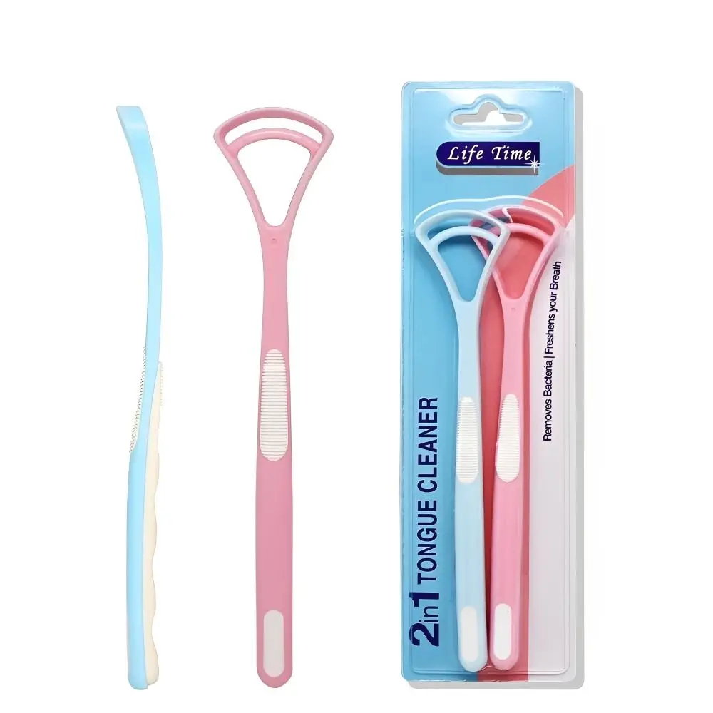 

2PCS Daily Soft Tongue Cleaner Brush Scrapers Tongue Scraper Gentle Tongue Cleaning Brush for Bacteria Removal