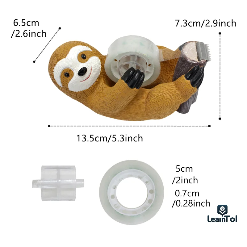 Tape Dispenser Sloth Tape Holder Paper Roll Holder Tape Dispenser Clamp Wrap Buddies Tabletop Wrap Modern Gadgets