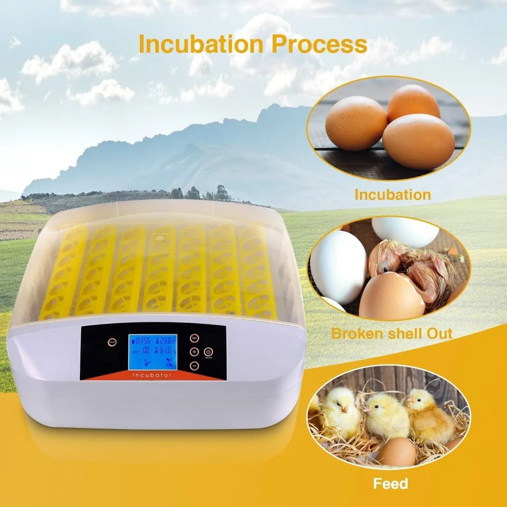 High quality 55 Egg Incubator with Humidity Display, Egg Candler, Automatic Egg Turner, for Hatching Chickens Upgraded version