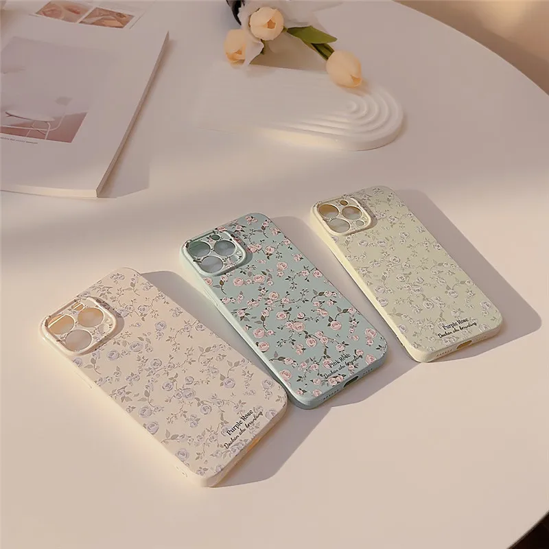 Vintage Retro Flowers Case For iPhone 14 Pro Max 15 Pro 13 12 11Pro Max X XR XS Max 7 8 Plus Colorful Floral Soft TPU BacK Cover