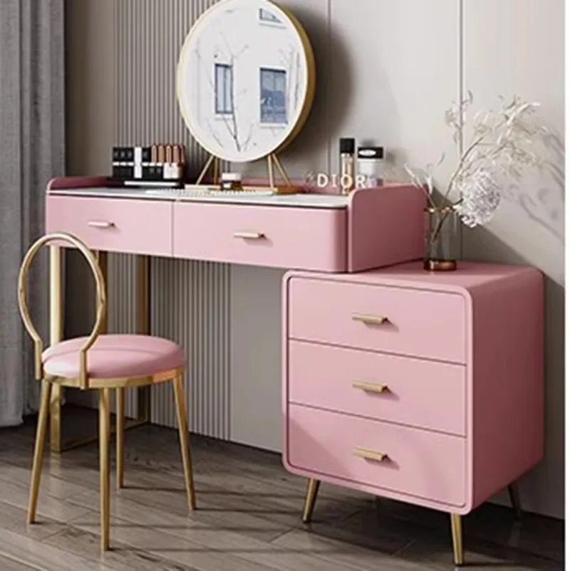 

Nordic Modern Girl Dressing Table Handles Minimal Storage Mobile Dressing Table Mirror Kawaii Tocador Maquillaje Furniture