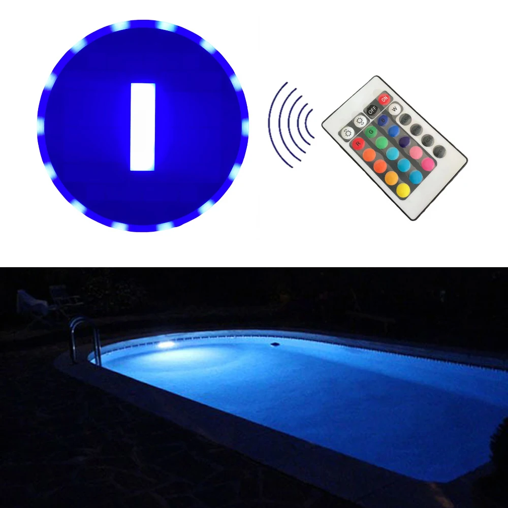 LED Solar Pool Fountain Light IP68 Waterproof Landscape Light Underwater Lamp Intelligent Remote Control Solar Pool Night Light