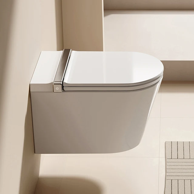 

Compact Short Design Touchless Smart Wall Hung Toilet With Auto Lid Hygienic Hands-Free