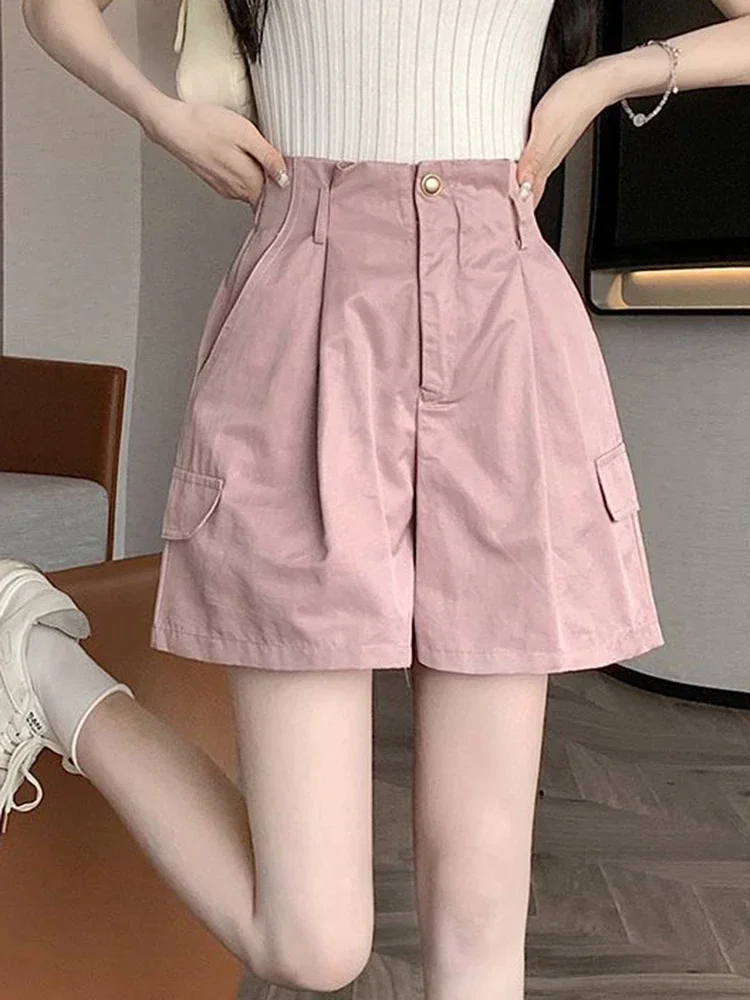 

Уличная одежда Y2k, шорты-карго, женские винтажные повседневные шорты с высокой талией, свободные женские летние шорты-карго в консервативном стиле, новинка