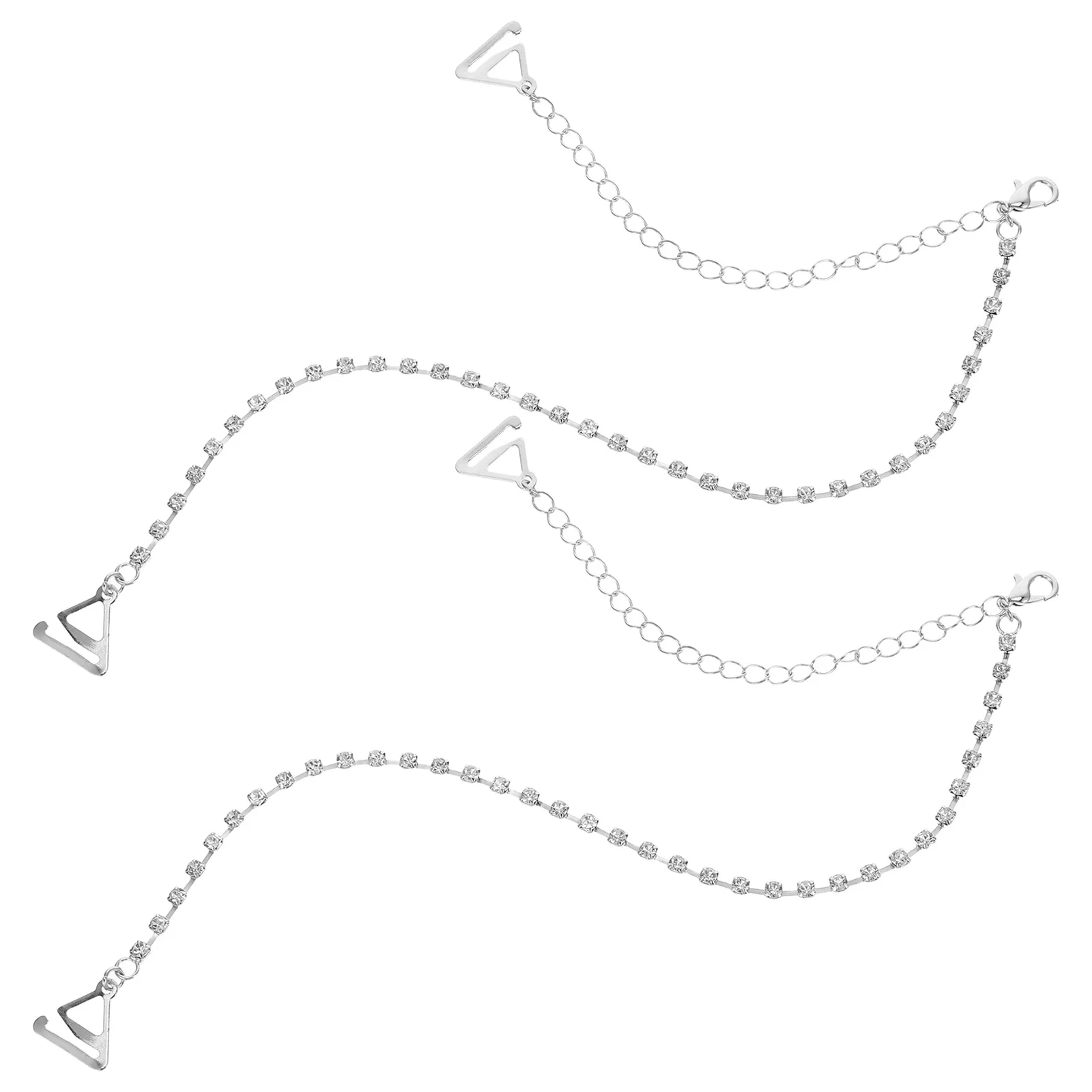 1 زوج صف واحد كريستال حجر الراين أشرطة حمالات الصدر قابل للتعديل 35-48 سنتيمتر استبدال حزام الكتف للنساء بلينغ الملابس الداخلية #4