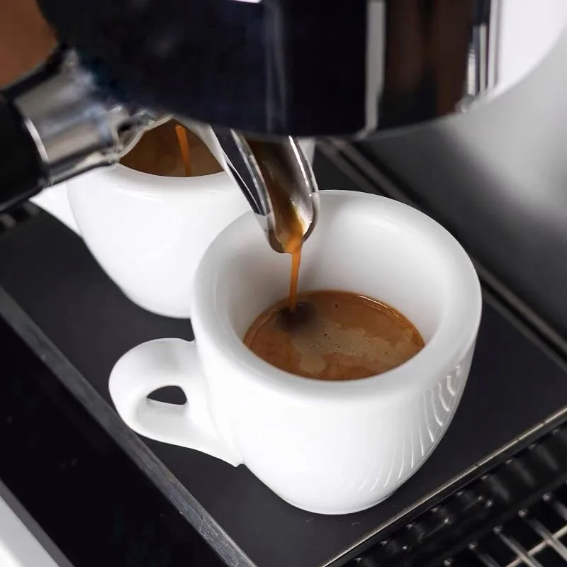 60ml Coffee Cups with Saucer Set 9MM Thick Wall Ceramic Espresso Mugs Coffee Tea Cup Small Milk Mug Home Kitchen Accessories - view 2