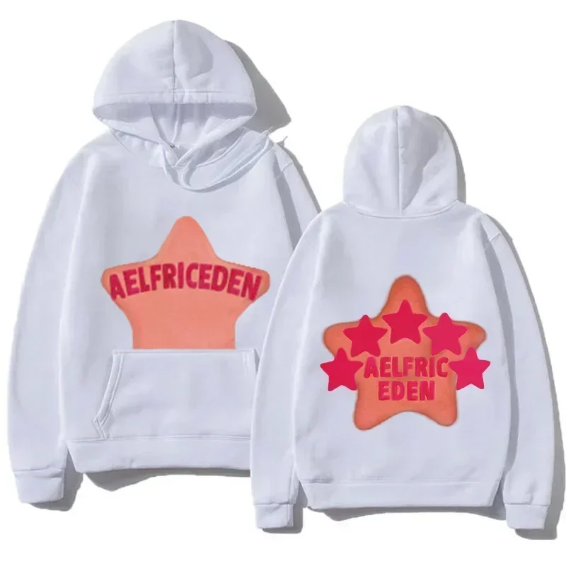 European and American Style Pattern Hoodie Pink Star Print Hoodie Men's and Women's Sweaters Loose Casual Pure Cotton Pullover