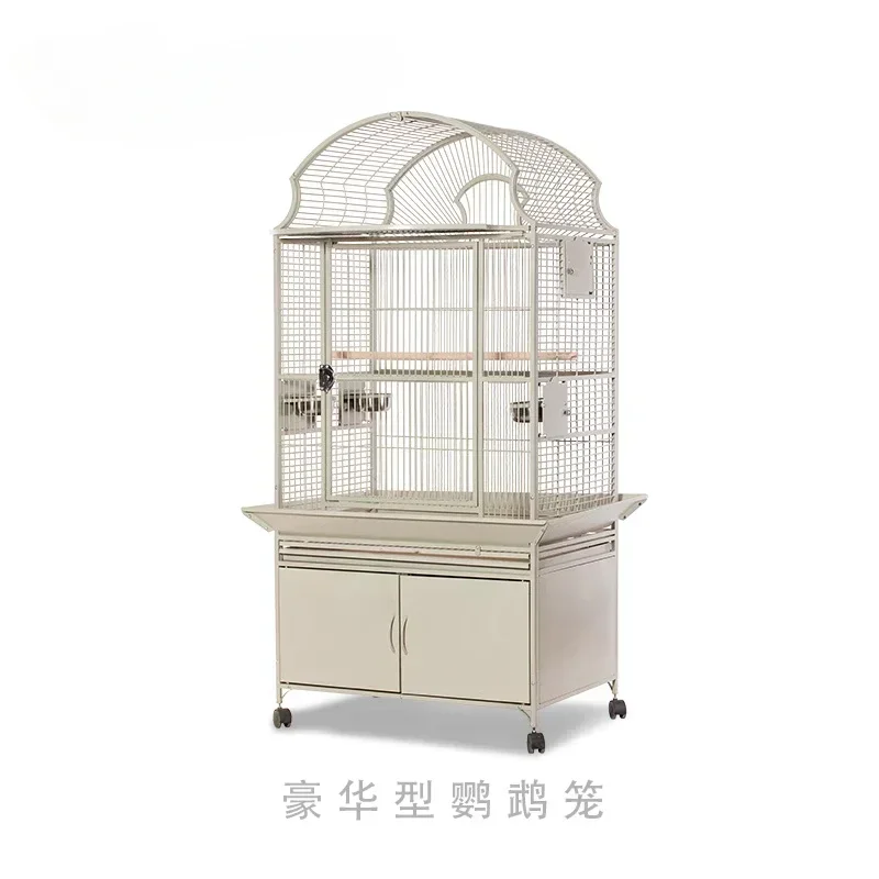 Deluxe Parrot Cage Metal Frame Large Size Bar Pub Easy Assembly Sturdy Durable Stable Comfortable Space Saving Ergonomic