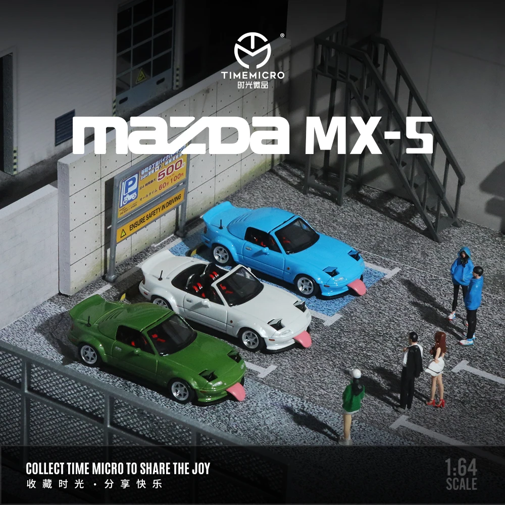 

Pre-order *TimeMicro1:64 Mazda MX5 NA Green Blue White Alloy car model - shipping in December