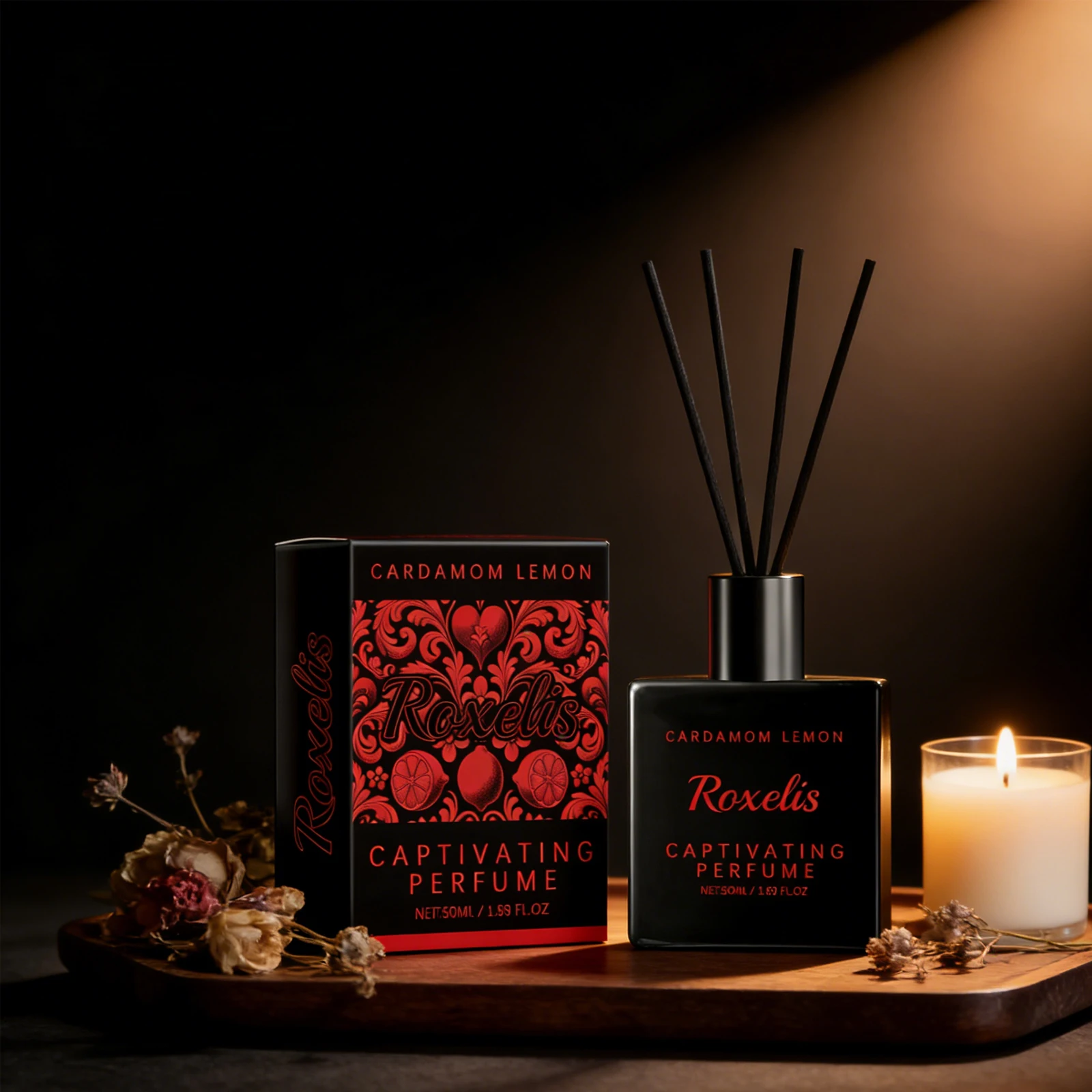 

50ml Cardamom Lemon Perfume - Unique Rich Charming Scent Lasting Fresh Romantic Aroma for Daily Wear - Personal Charm