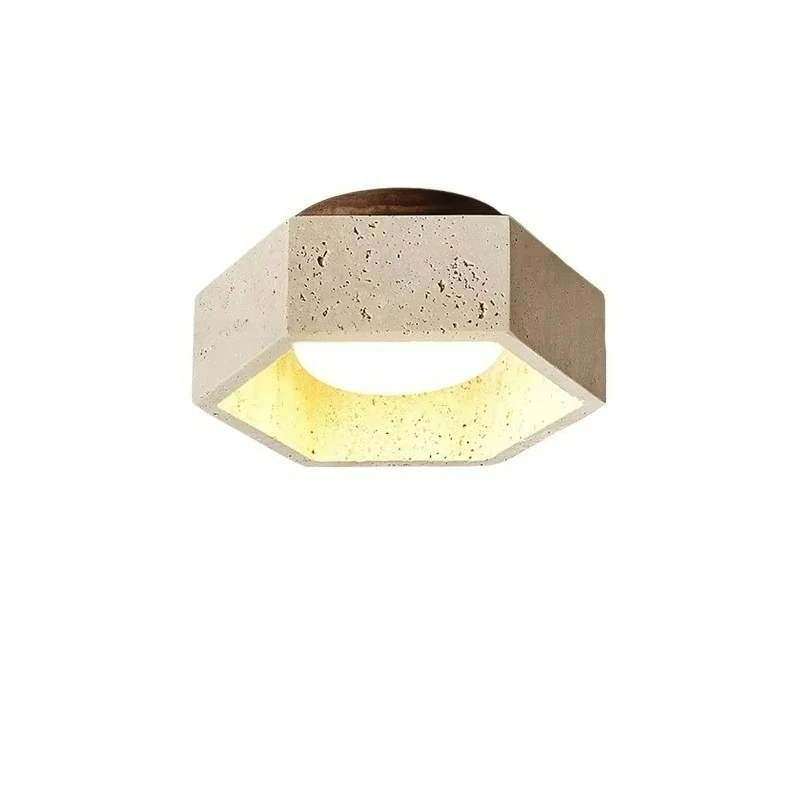 Yellow Cave Stone Lamp Wabi Sabi Wind Ceiling Light Entrance Balcony Corridor Light Includes Light Source E27