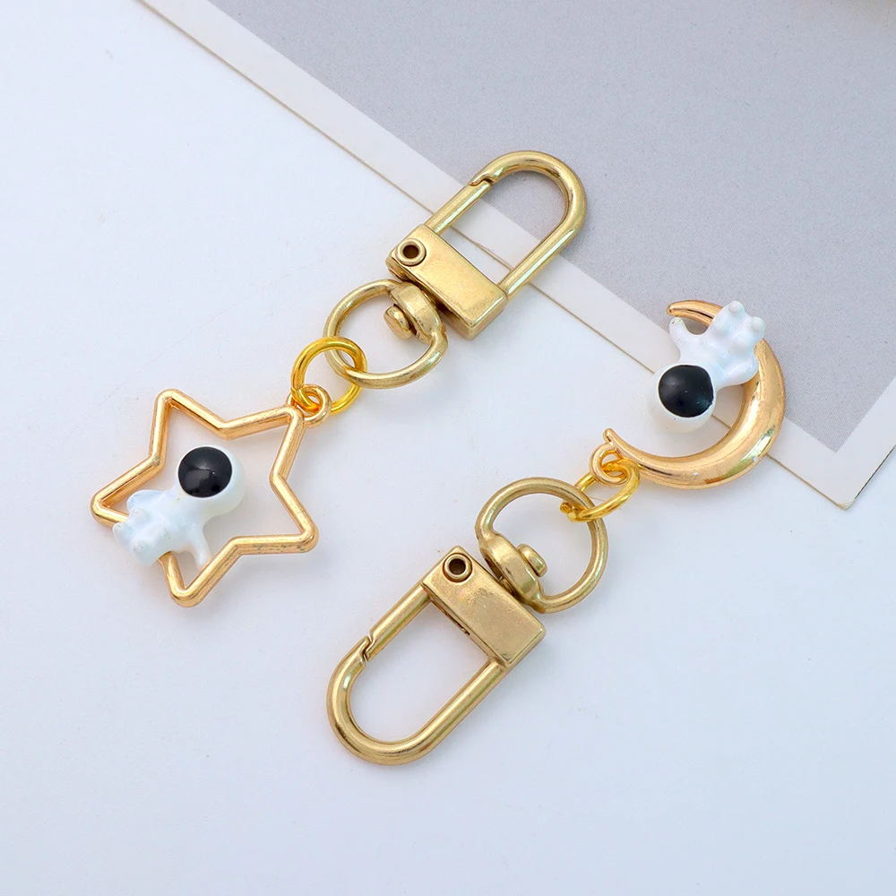 Creative Star Moon Astronaut Keychain Fashion Spaceman Key Chains Couple Key Ring Valentine's Day Gift Friend Backpack Pendant