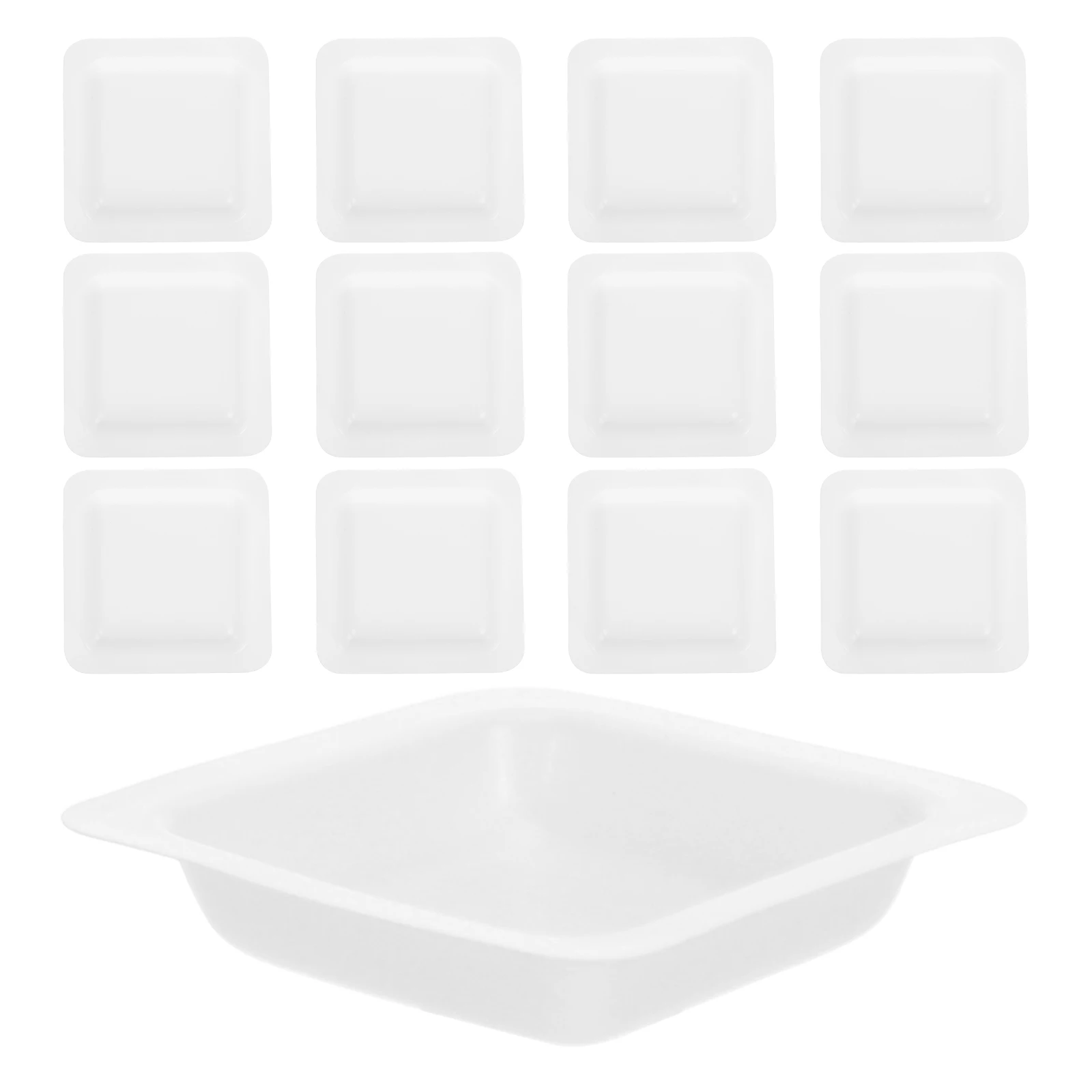 

50 Pcs Plastic Weighing Dish Lab Boats Small Trays Square Shape Dishes Reusable Plates
