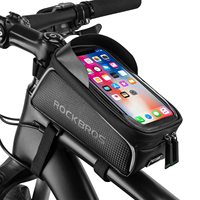ROCKBROS Bicycle Bag 6.0 Inch Phone Case Sensitive Touch Screen Bike Bags Waterproof MTB Road Front Tube Frame Cycling Bag