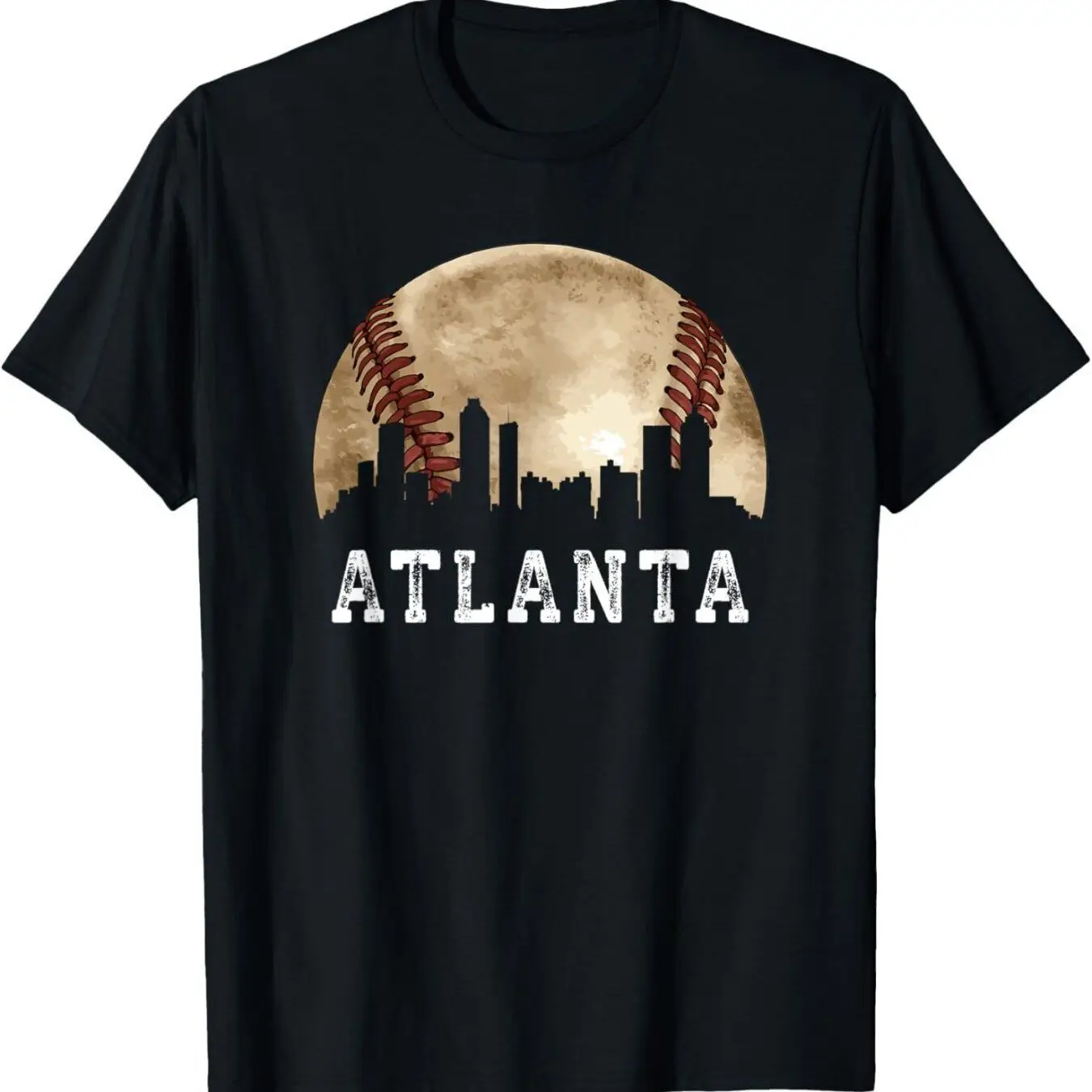 Atlanta Skyline City Vintage Baseball Lover T-Shirt