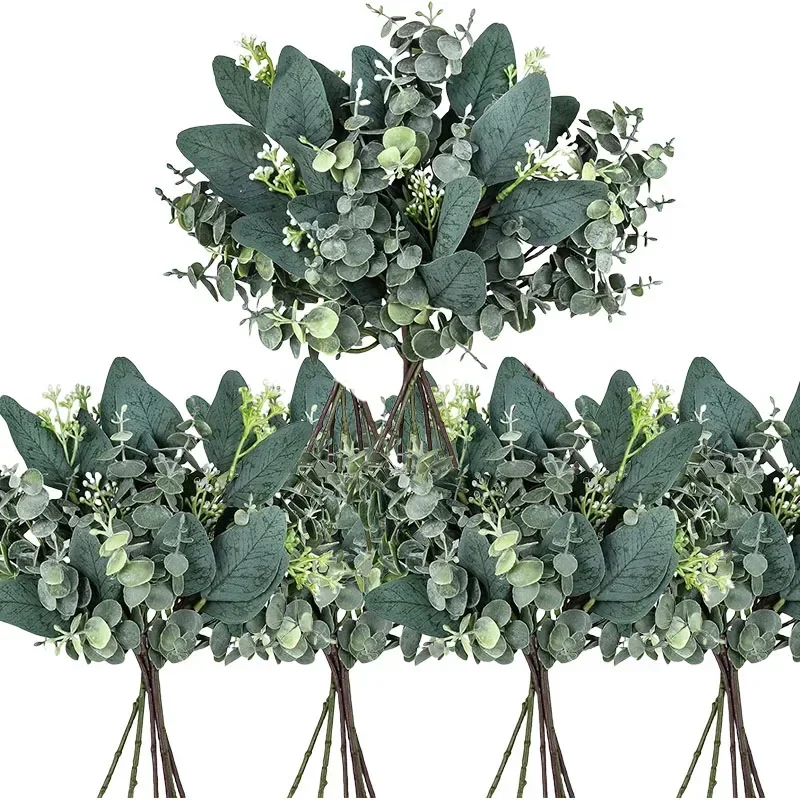 

Artificial Eucalyptus Leaves Sprays Faux Oval Eucalyptus Leaves for Floral Wreath Garland Bouquet Arrangement Wedding Decoration