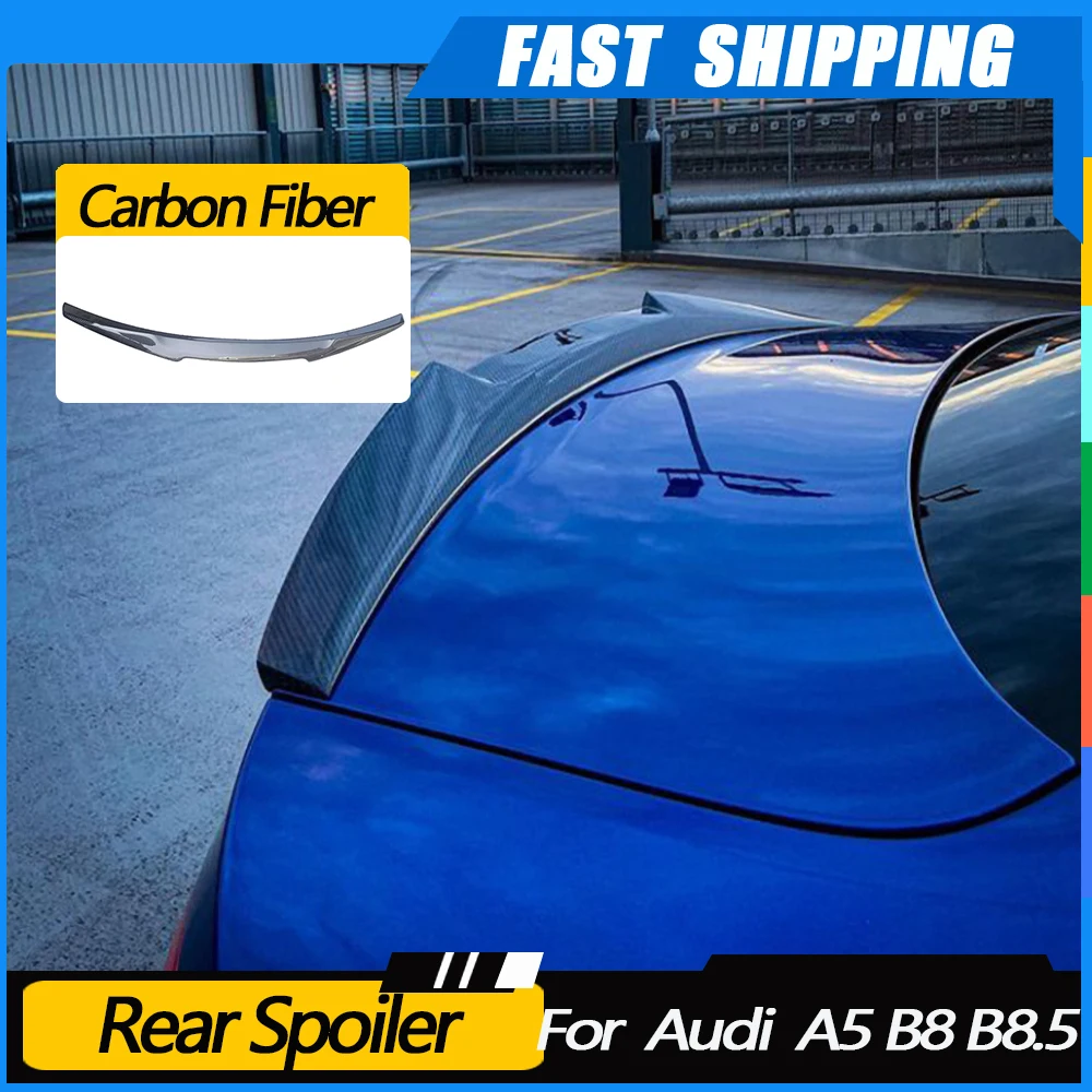 

JMCARCOOL задний спойлер из углеродного волокна для Audi A5 B8 B8.5 Coupe 2008-2017 FRP, задний багажник, багажник, крыло, спойлер, Стайлинг автомобиля