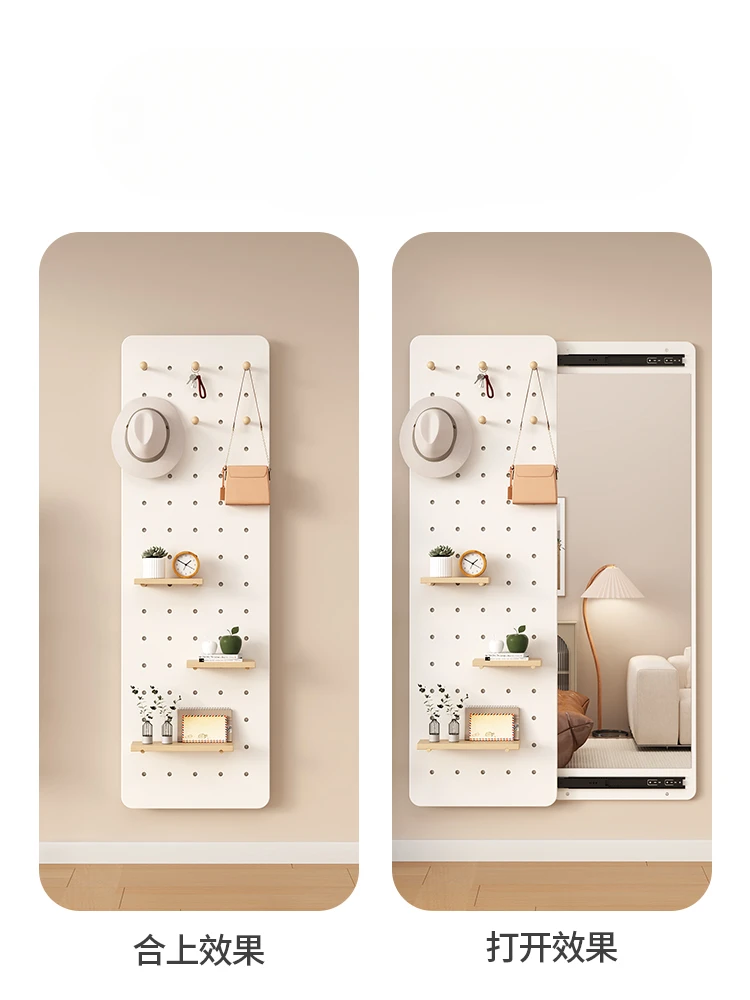 

Полная зеркальная доска с отверстиями встроенный вход с зеркалом полная деревянная стойка для Хранения Настенное настенное полноразмерное зеркало