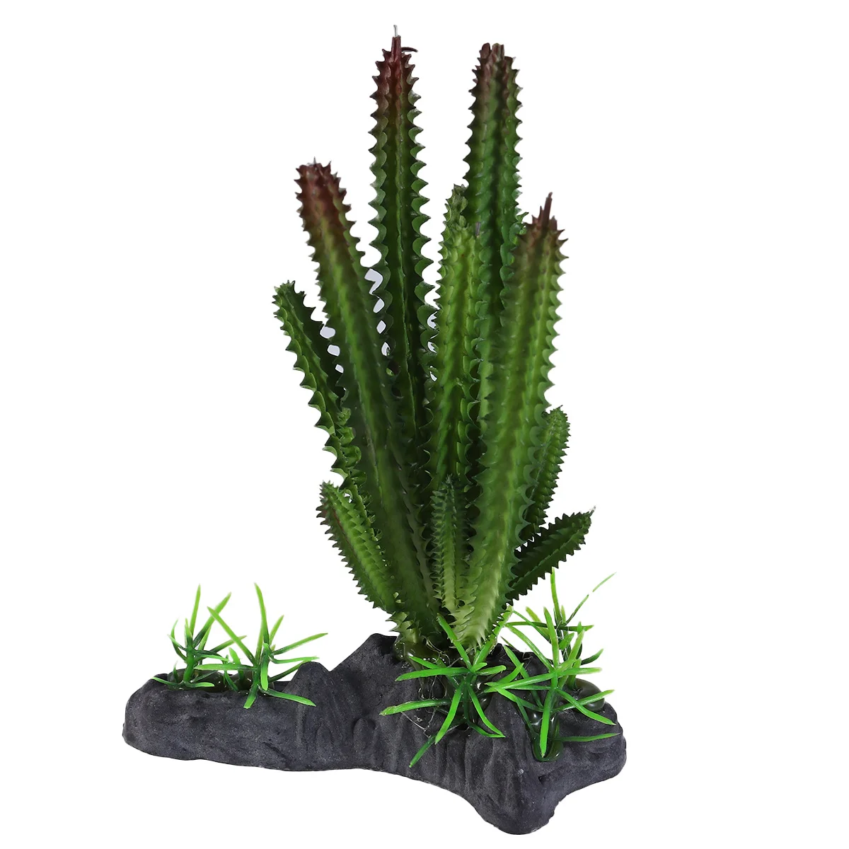 

Realistic Resin Cactus Plant For Aquarium Fish Tank Decor Artificial Plants Saltwater Freshwater Safe Easy Stand