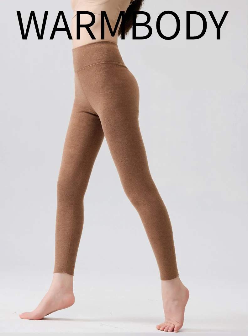 M-5XL النساء طماق الحرارية 7A مضاد للجراثيم الكشمير الحرير الشتاء عالية الخصر مطاطا جوارب طويلة بناطيل تدفئة #3